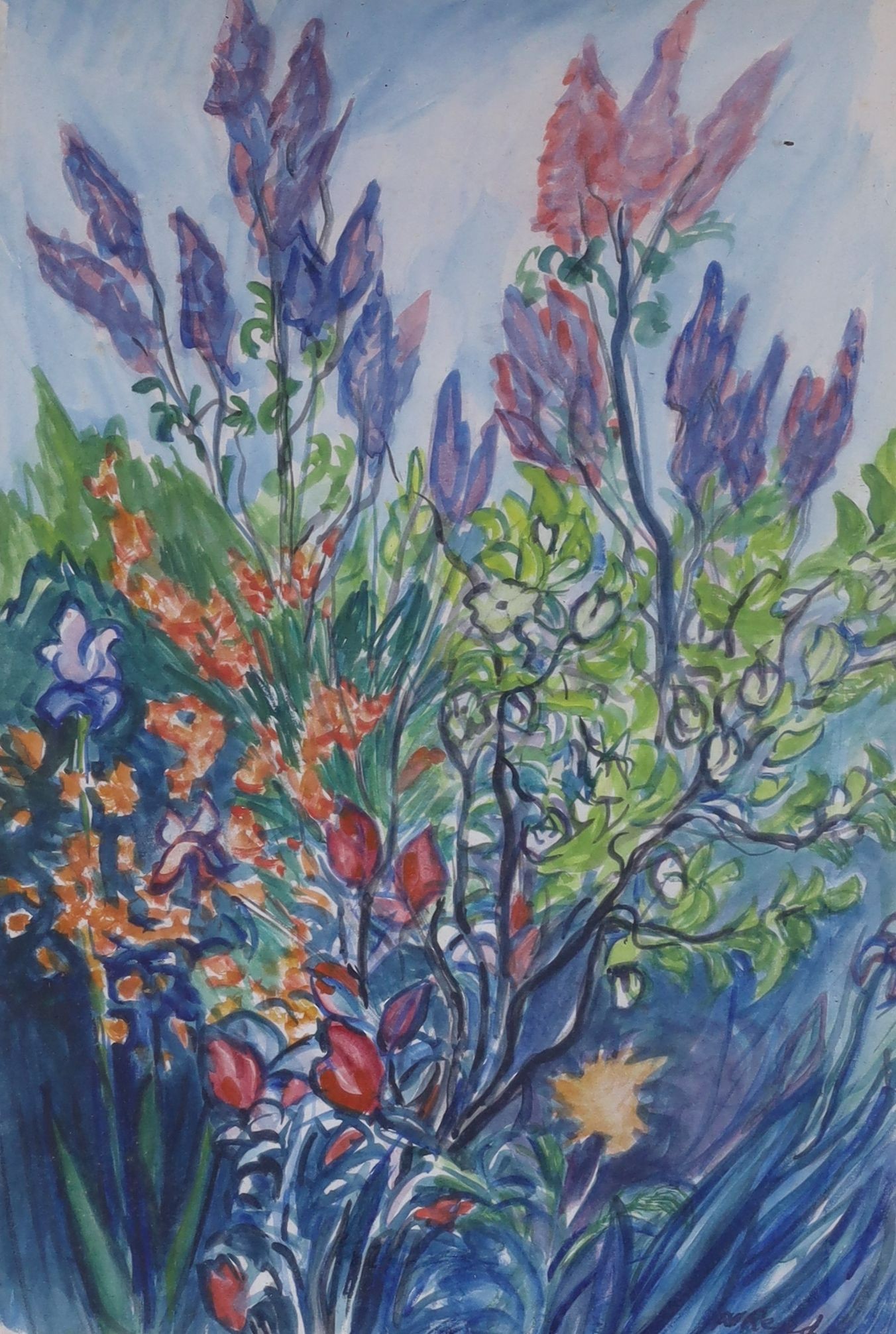 W. Reed, watercolour, Still life of flowers, signed, 34 x 23cm